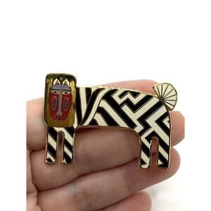 Laurel Burch Brooch Vintage Zzzebra Pin Jewelry 80s Fashion collectable